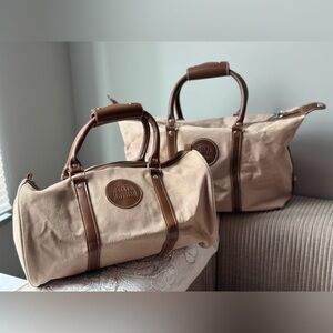 Karl Lagerfeld Tan Duffel Bag with Brown Details